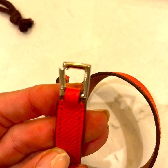 🔥🔥Hermes Rivale Double Tour Bracelet in signature Orange/ plastic on hardware! - Picture 6 of 10